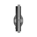 Side view of a modern electronic device with ports on a white background