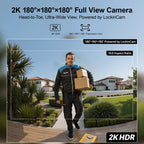Man carrying boxes with a 2K 180°×180°×180° Full View Camera overlay showing its capabilities.
