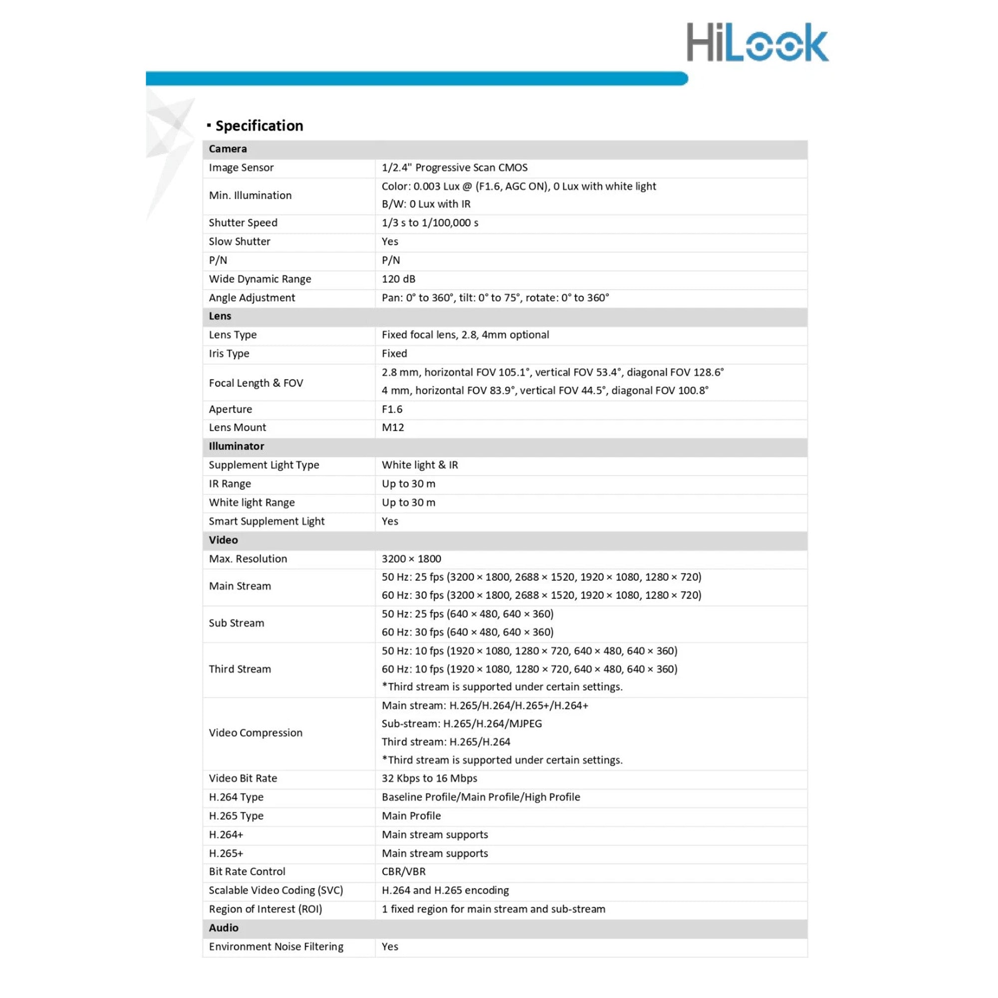 HiLook by Hikvision 6MP AC/DC All-in-One Turret Camera