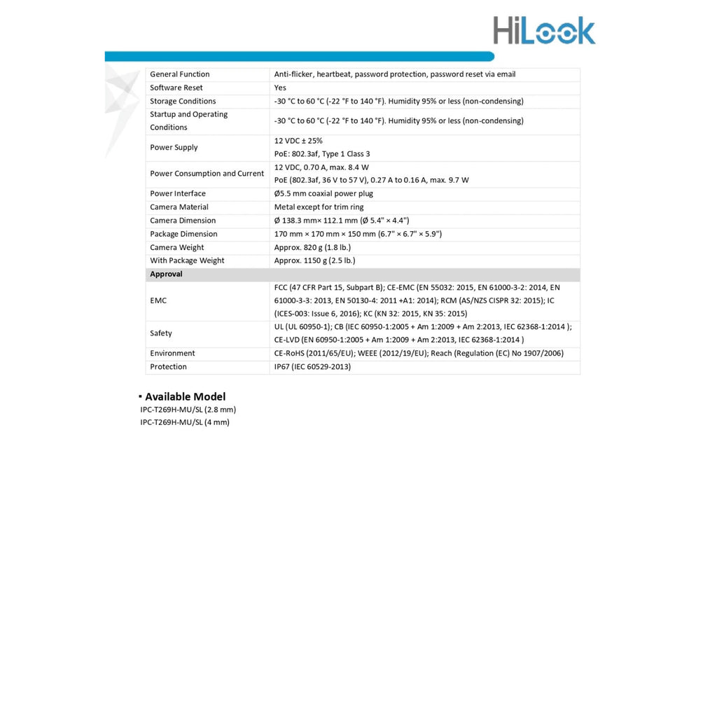 HiLook by Hikvision 6MP AC/DC All-in-One Turret Camera