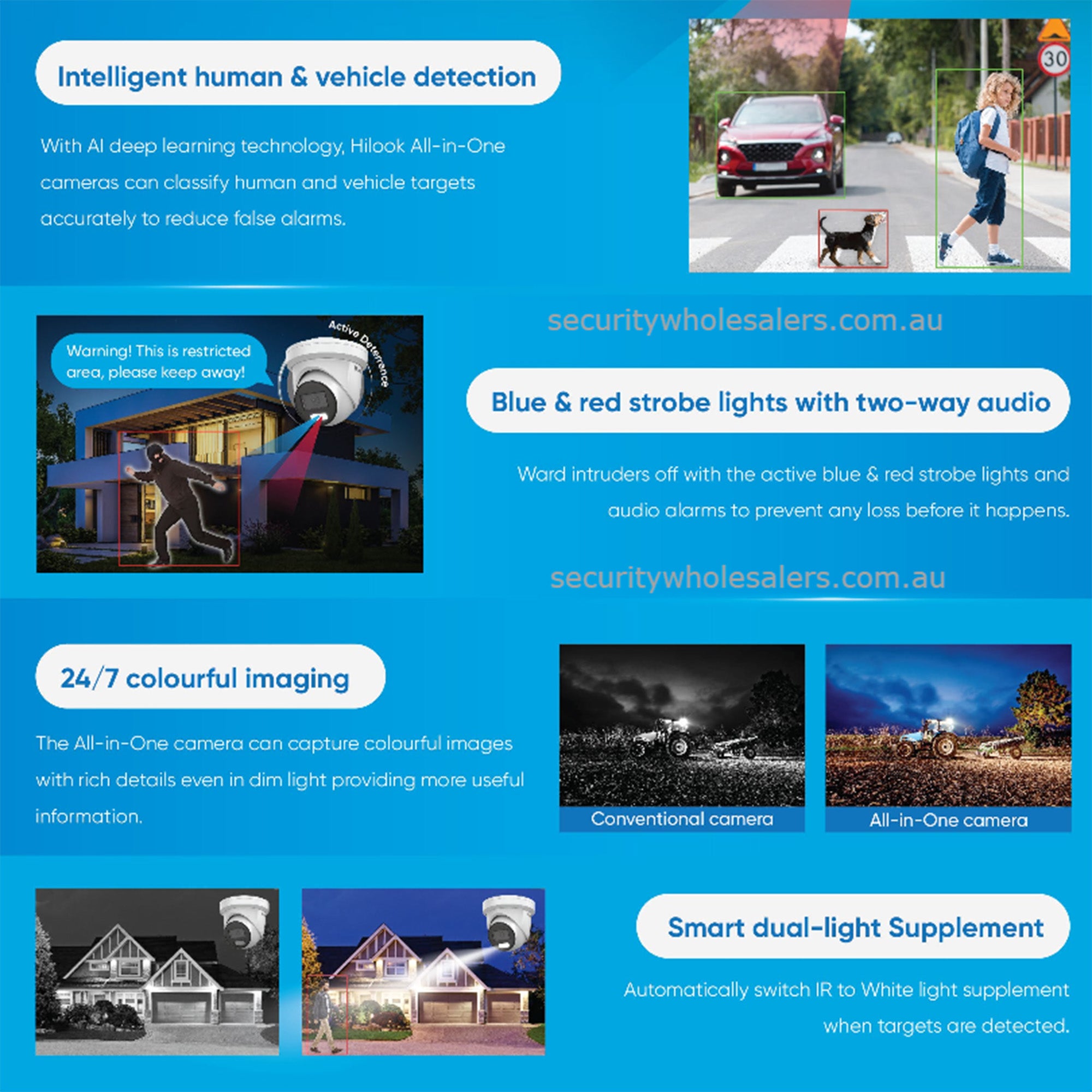 HiLook by Hikvision 6MP AC/DC All-in-One Turret Camera