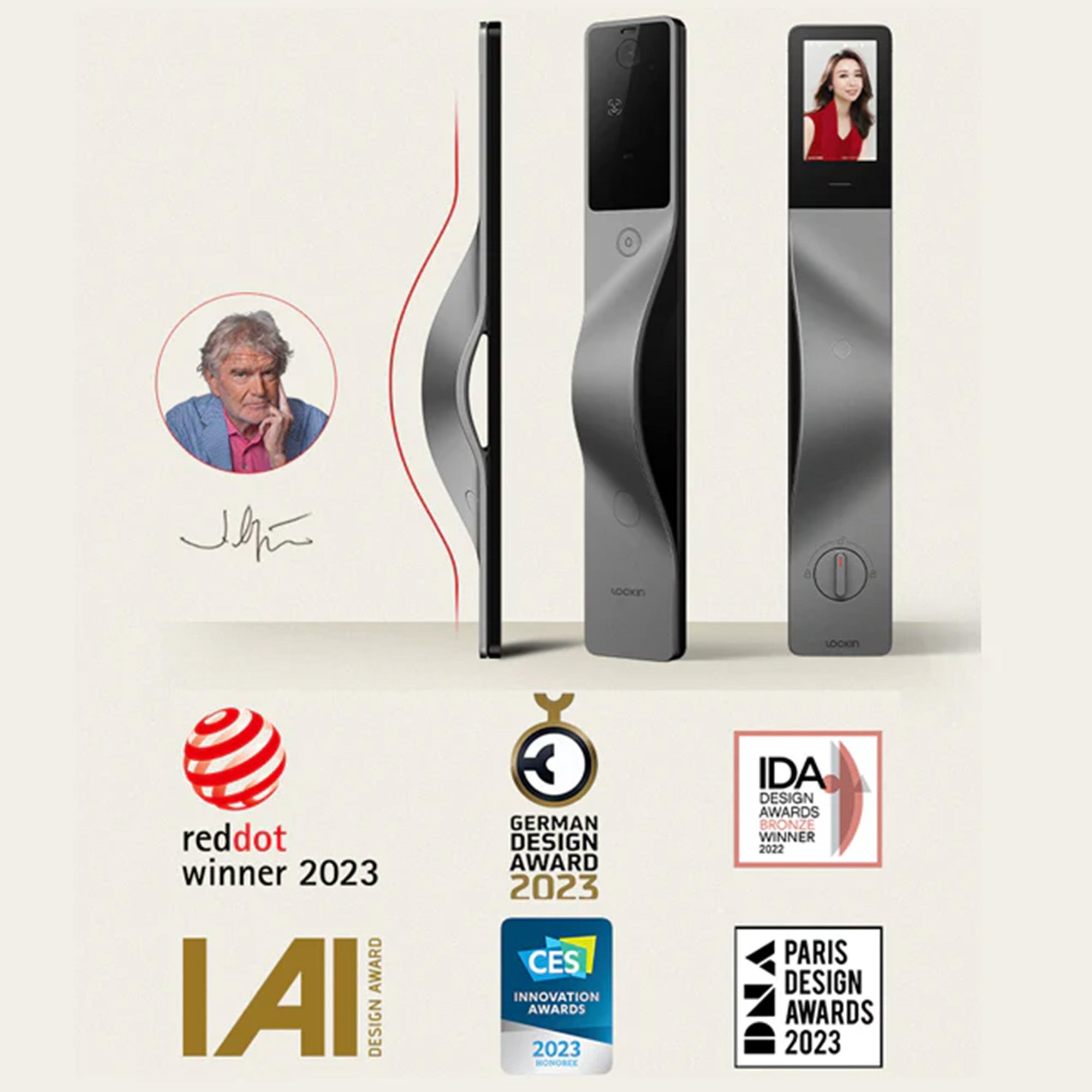 Lockin V5 Max Palm Vein Smart Lock – 3D Face Recognition, Dual Battery System, Flagship Biometric Security