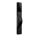 Black smartphone with a sleek design on a white background