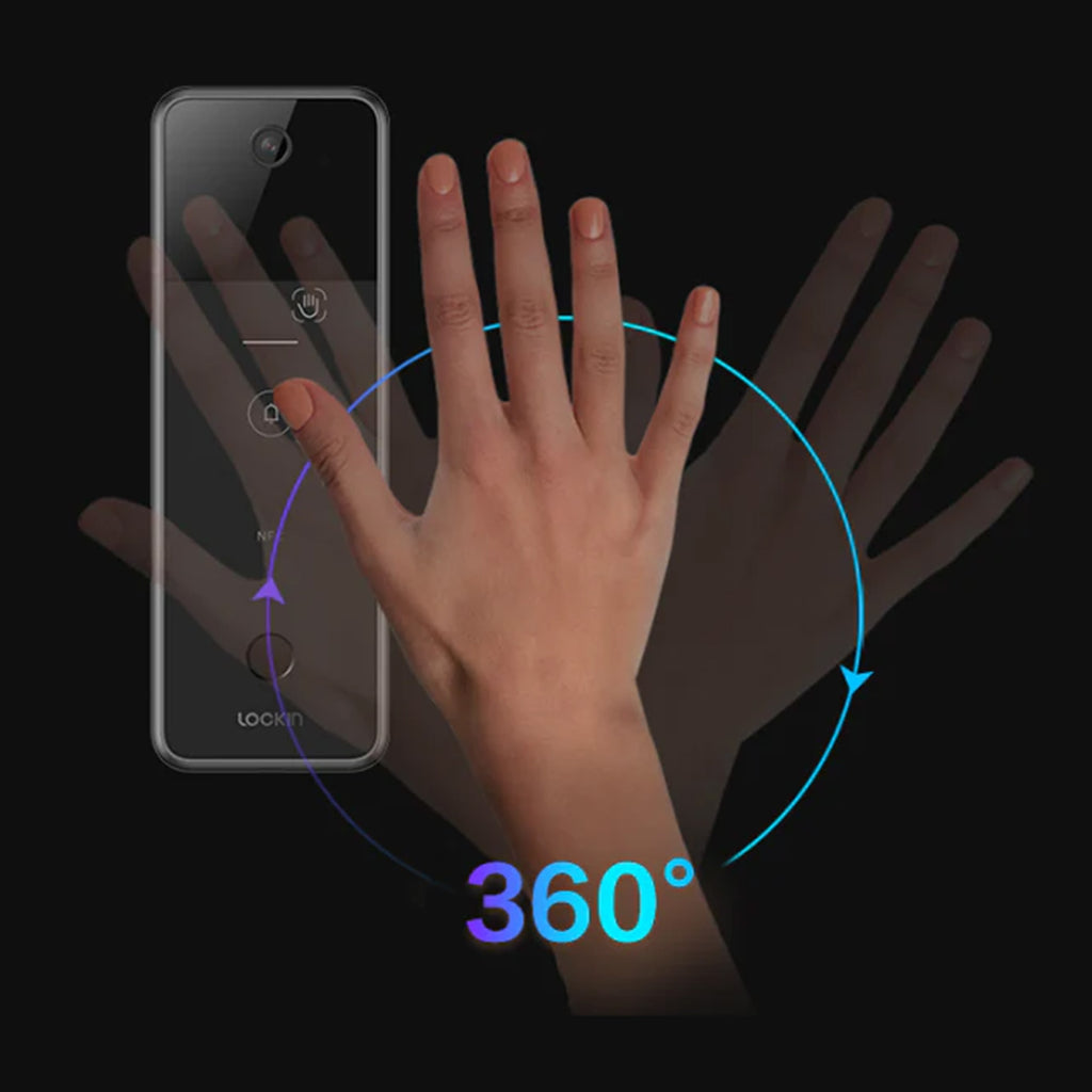 Lockin Veno 3 Smart Lock – Palm Vein + 3D Face Recognition, Video Door Viewer, WiFi Door Lock Australia