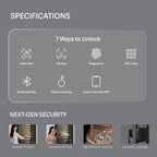 Lockin Veno 3 Smart Lock – Palm Vein + 3D Face Recognition, Video Door Viewer, WiFi Door Lock Australia