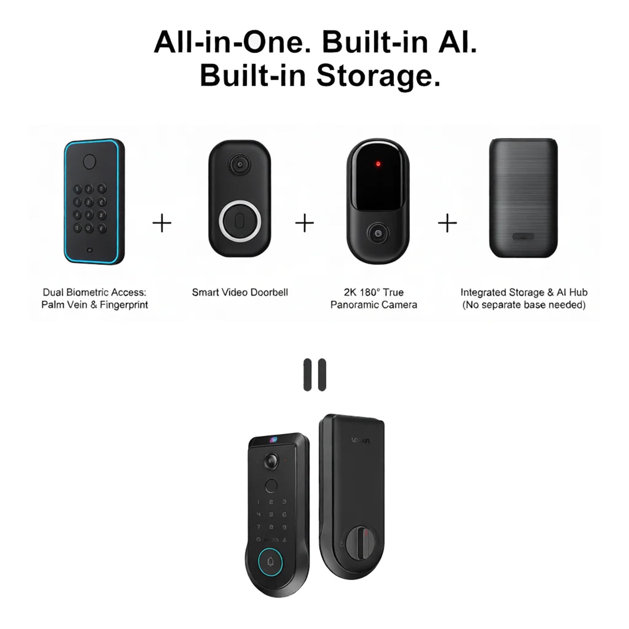 Lockin Veno Pro Palm Vein Video Smart Lock – 2K Camera, 32GB Storage, Advanced AI Detection