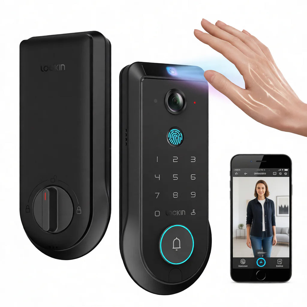 Lockin Veno Pro Palm Vein Video Smart Lock – 2K Camera, 32GB Storage, Advanced AI Detection